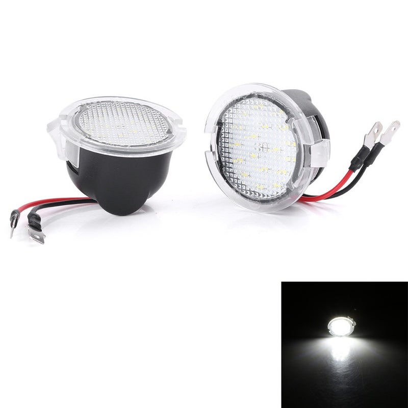 Mallofusa 2pcs High Power LED Puddle Lights Under Side Mirror Tow for F150 Raptor Explorer Fusion Edge Flex Expedition Mondeo Taurus Mustang Ranch Heritage (White) - Image 2